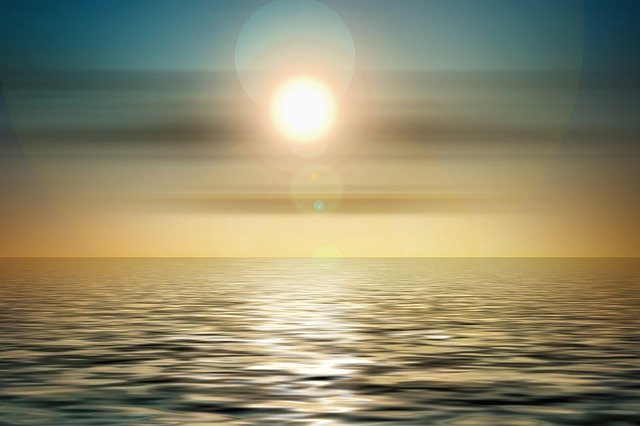 水平線と太陽